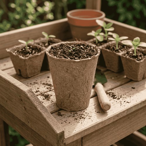 Doniczki z włókna kokosowego okrągłe 6x6 cm 24 szt.