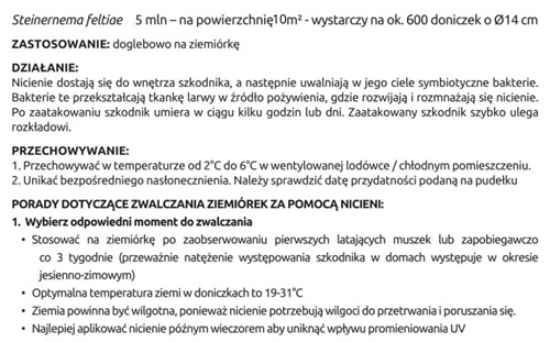 Ziemiórka Stoper nicienie na ziemiórki 5 mln Vegano
