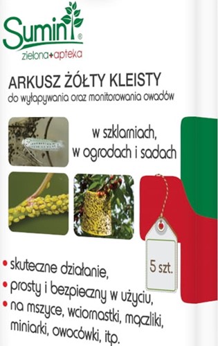 Żółte tablice lepowe na szkodniki 5 szt. Sumin