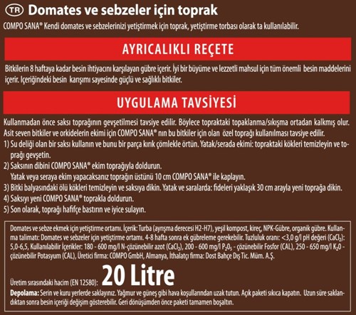 Ziemia do pomidorów i warzyw z kompostem 20 l Compo Sana