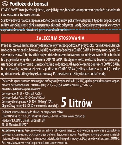 Ziemia do bonsai Compo Sana 5 l