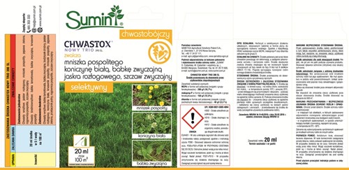 Chwastox nowy trio 390 SL środek na chwasty w trawie 20 ml
