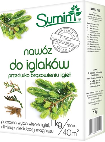 Nawóz do iglaków przeciwko brązowieniu igieł 1 kg Sumin