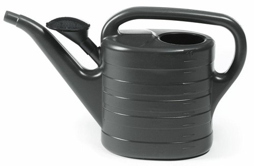 Konewka ogrodowa plastikowa z sitkiem czarna 10 l