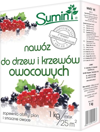 Nawóz do drzew i krzewów owocowych 1 kg Sumin