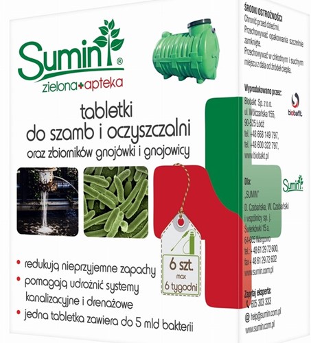 Tabletki do szamb i oczyszczalni Biopreparat 6 szt Sumin