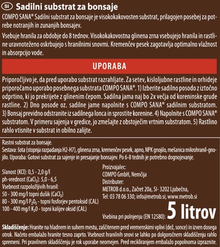 Ziemia do bonsai Compo Sana 5 l