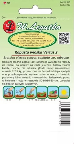 Kapusta włoska Vertus 2 - 2 g