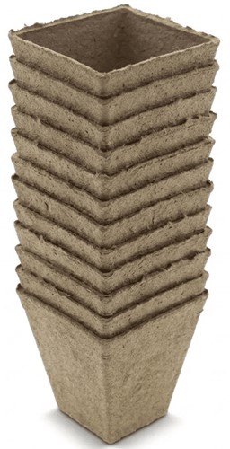 Doniczki z włókna kokosowego kwadratowe 8 cm x 12 szt