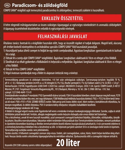 Ziemia do pomidorów i warzyw z kompostem 20 l Compo Sana