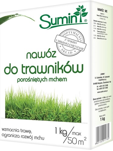 Nawóz do trawników z mchem 1 kg Sumin