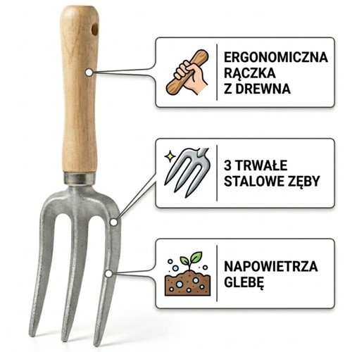 Widełki ogrodowe z drewnianą rączką – Green Star