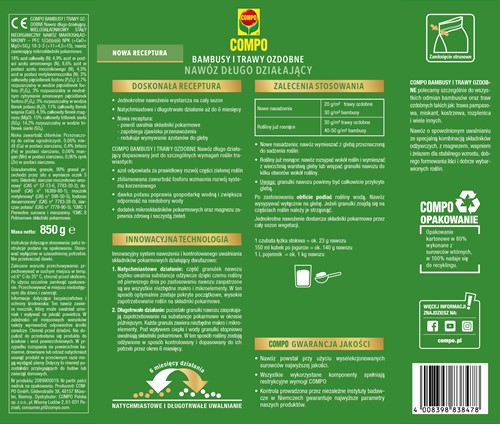 Nawóz do bambusów i traw długo działający 850 g Compo
