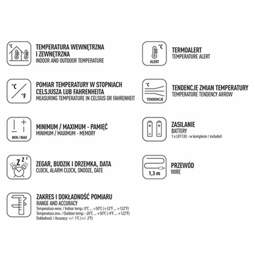 Stacja pogodowa elektroniczna - czarna