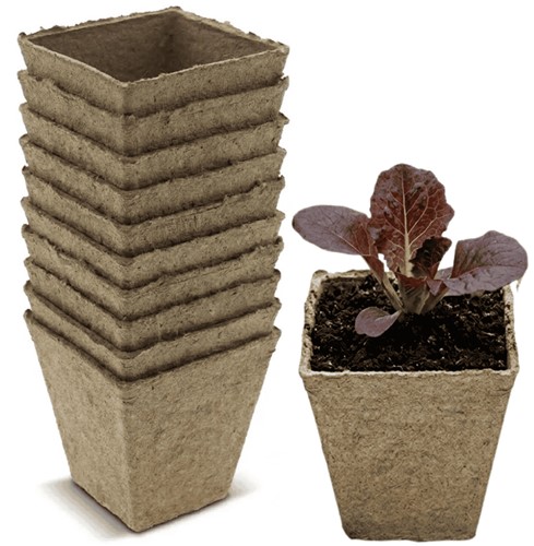 Doniczki z włókna kokosowego kwadratowe – 6 cm x 20 szt.