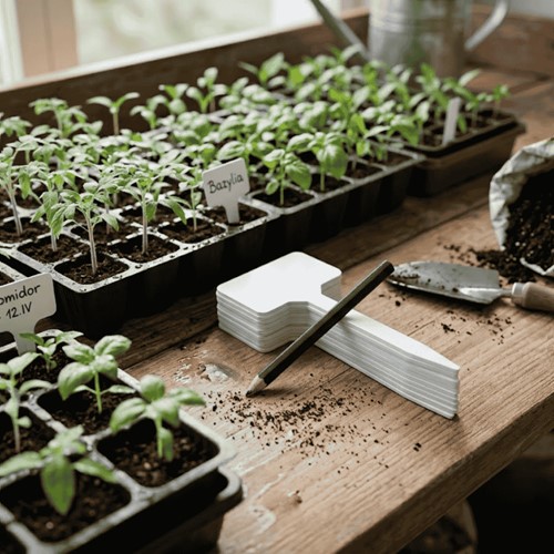 Tabliczki do roślin plastikowe z ołówkiem - 13 cm x 10 szt.