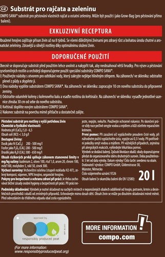 Ziemia do pomidorów i warzyw z kompostem 20 l Compo Sana