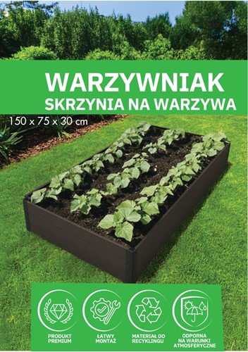 Podwyższona grządka warzywna imitacja dębu 150x75x30 cm