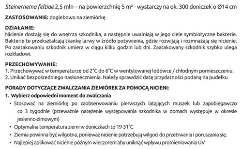 Ziemiórka Stoper nicienie na ziemiórki 2,5 mln Vegano