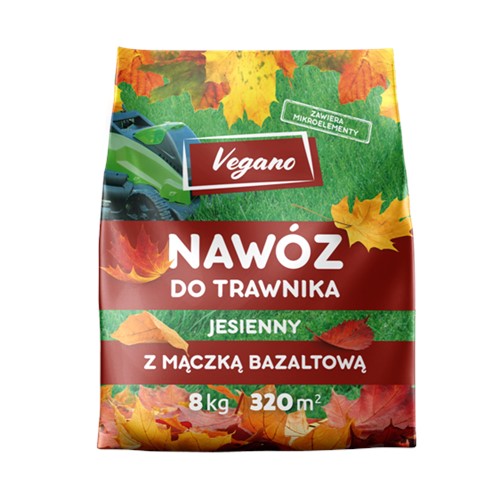 Nawóz jesienny do trawnika Vegano – z mączką bazaltową 8 kg