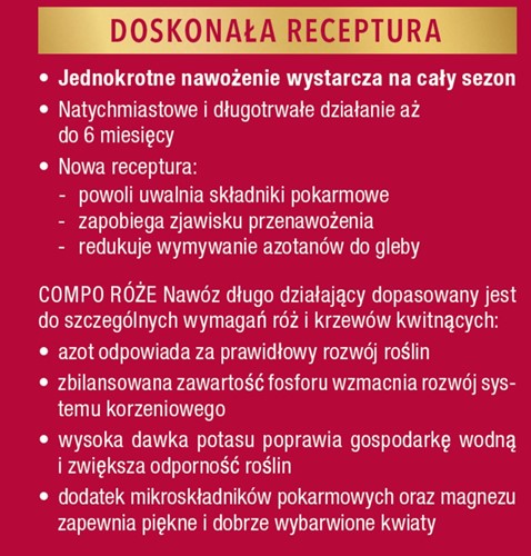 Nawóz do róż długo działający 850 g Compo
