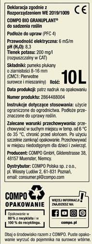 BIO Granuplant do sadzenia roślin 8-16 mm 10 l Compo