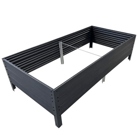 Podwyższona grządka warzywna antracyt 150x75x30 cm Vegano