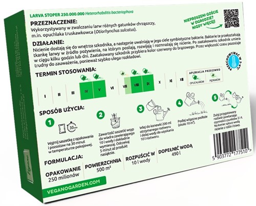 Nicienie na opuchlaki i pędraki Larva Stoper 250 mln Vegano