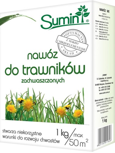 Nawóz do trawników zachwaszczonych 1 kg Sumin