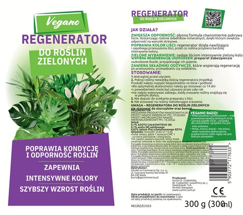 Regenerator do roślin zielonych Vegano 300 ml