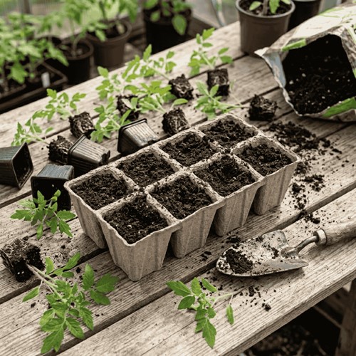 Doniczki z włókna kokosowego 6 cm – 3 palety po 8 doniczek