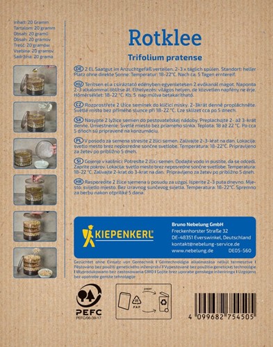 Nasiona na kiełki - koniczyna łąkowa