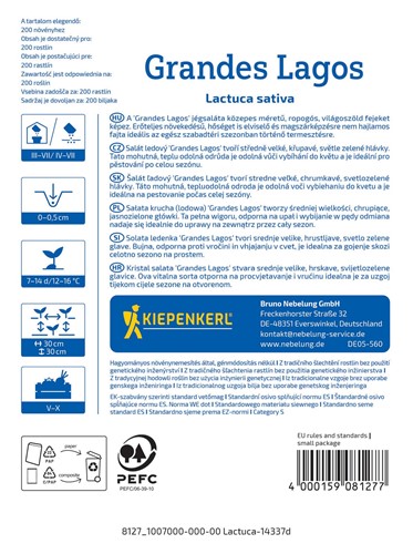 Sałata lodowa krucha Grandes Lagos - nasiona