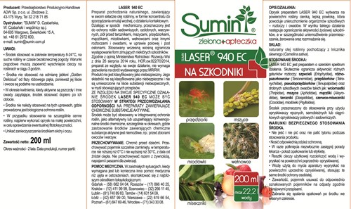 Laser 940 EC oprysk olejowy na szkodniki 200 ml