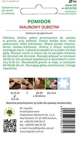 Pomidor Malinowy Olbrzym 1 g Legutko