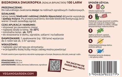 Mszyca Stoper - larwy biedronki na mszyce - 300 szt. Vegano