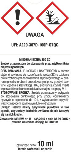 Miedzian Extra 350 SC choroby warzyw i drzew owocowych 10 ml