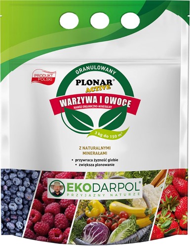 Plonar Active do warzyw i owoców eko nawóz granulowany 3 kg