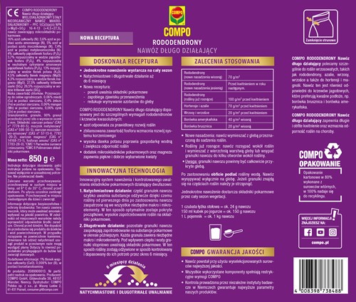 Nawóz do rododendronów i azalii długo działający 850 g Compo