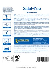 Sałata liściowa - 3 odmiany odporne - nasiona na taśmie