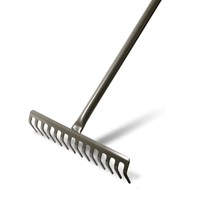 Grabie ogrodowe metalowe 14-zębne z trzonkiem Green Star