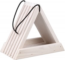 Karmnik dla ptaków drewniany trójkątny biały