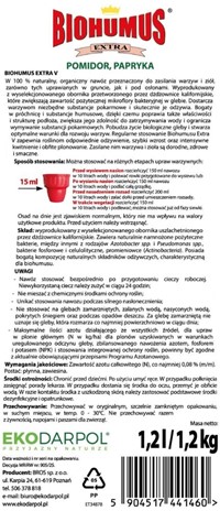 Biohumus Extra do pomidorów i papryki 1,2 l