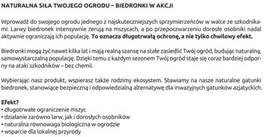 Mszyca Stoper - larwy biedronki na mszyce - 200 szt. Vegano