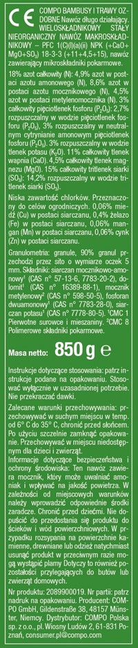 Nawóz do bambusów i traw długo działający 850 g Compo