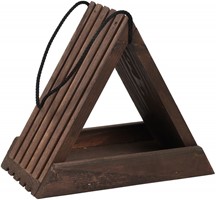 Karmnik dla ptaków drewniany trójkątny brązowy