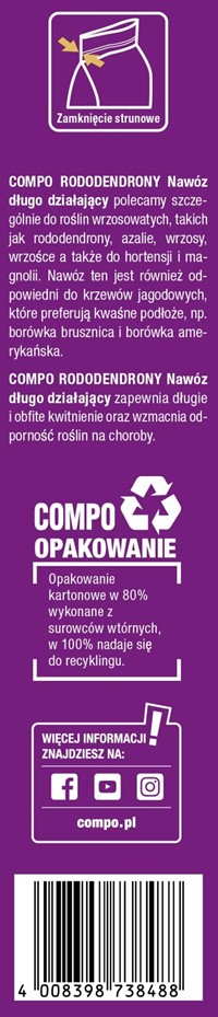 Nawóz do rododendronów i azalii długo działający 850 g Compo