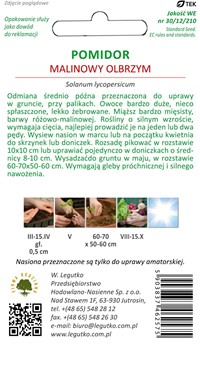 Pomidor Malinowy Olbrzym 1 g Legutko