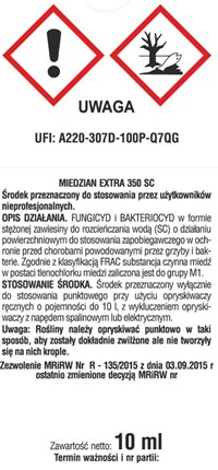Miedzian Extra 350 SC choroby warzyw i drzew owocowych 10 ml