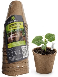 Doniczki z włókna kokosowego okrągłe – 8x8 cm 16 szt.